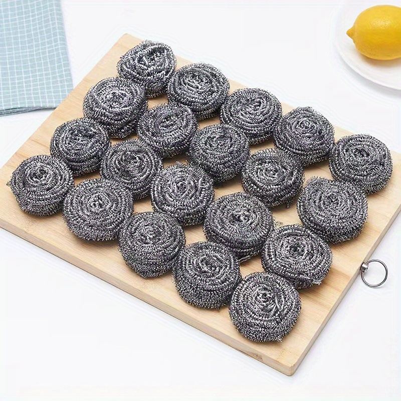 

20pcs Stainless Steel Sponges - Flexible Scrubbing Pads Suitable For Kitchens, Bathrooms, Etc. - Decontamination Wire Cleaning Balls