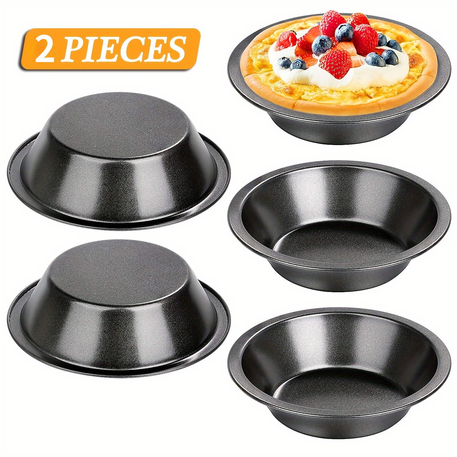 Removable Pie Pan, Metal Bottom Removable Non Stick Baking Tray Cakes Molds  Round Black Baking Pan For Pie Cheese Kitchen Tools - Temu