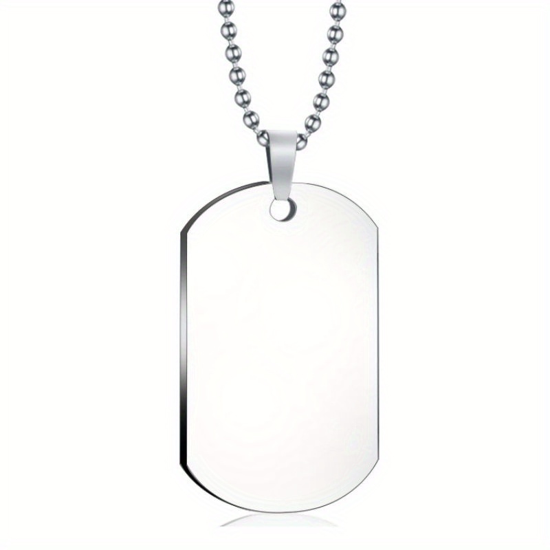 Stainless Tag Military Tag Necklace Titanium Stainless Military Tag Pendant Necklace For Halloween Party Favors For Halloween、christmas Gift、thanksgiving Day