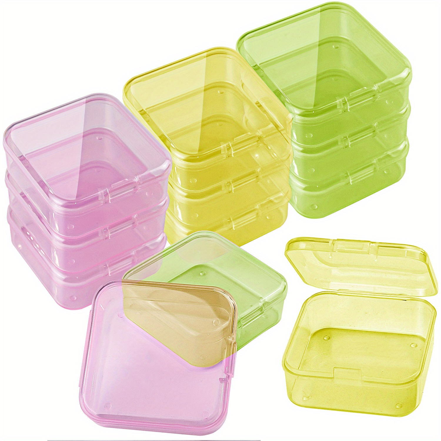 12Pcs New Plastic Color Plasticine Clear Slime Containers DIY Clay Printing  Craft Storage Containers Organizer Box with Lids - AliExpress