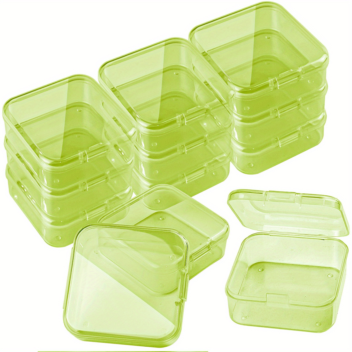 12 Pièces Petites Boîte de Rangement Plastique Transparent avec