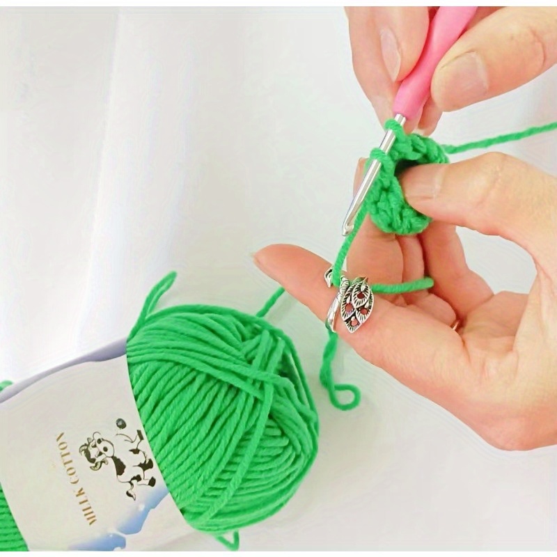 Knitting Loop Crochet Ring Yarn Guides Thimble Ring Finger - Temu
