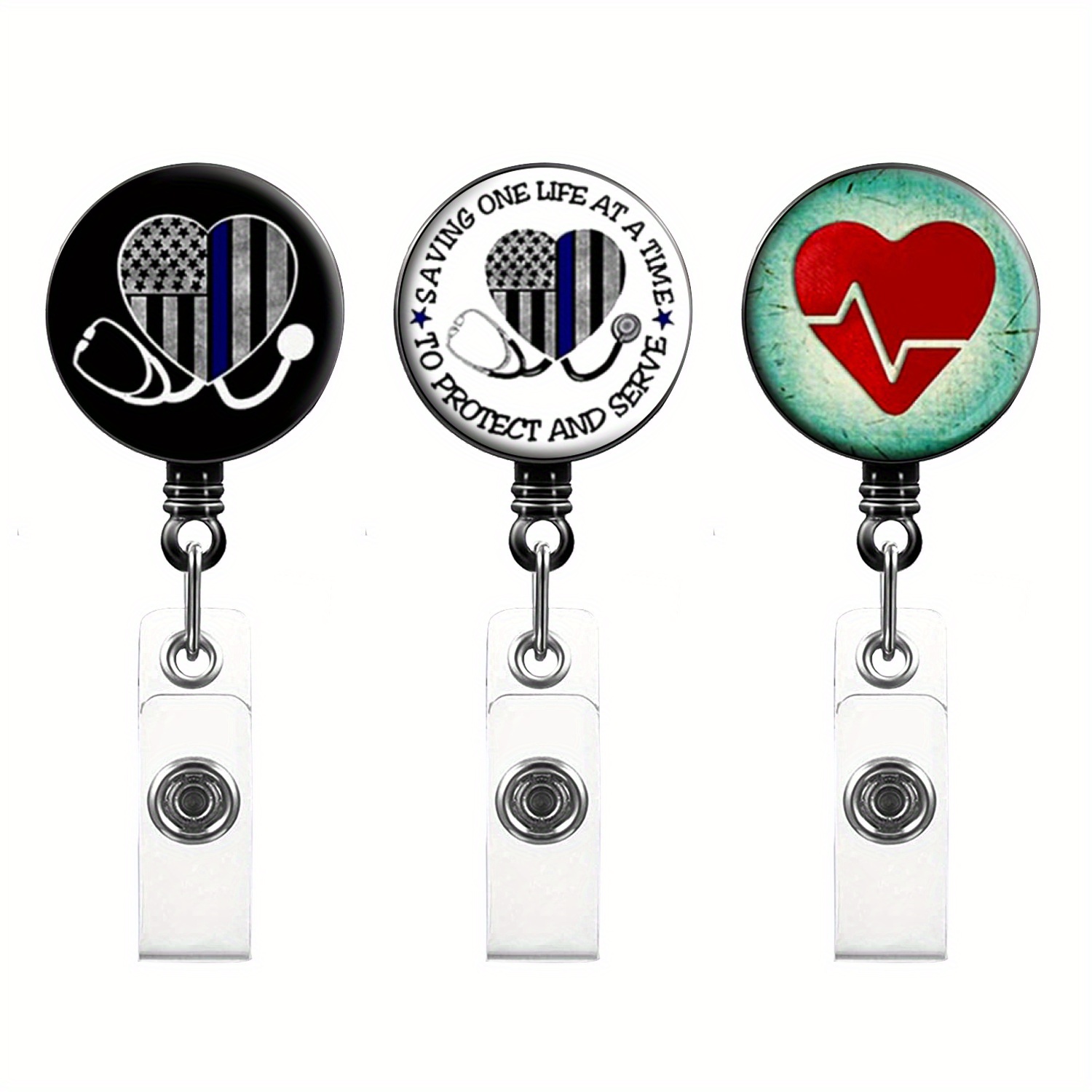 Heart Stethoscope Retractable Badge Reel Love Stretchable - Temu