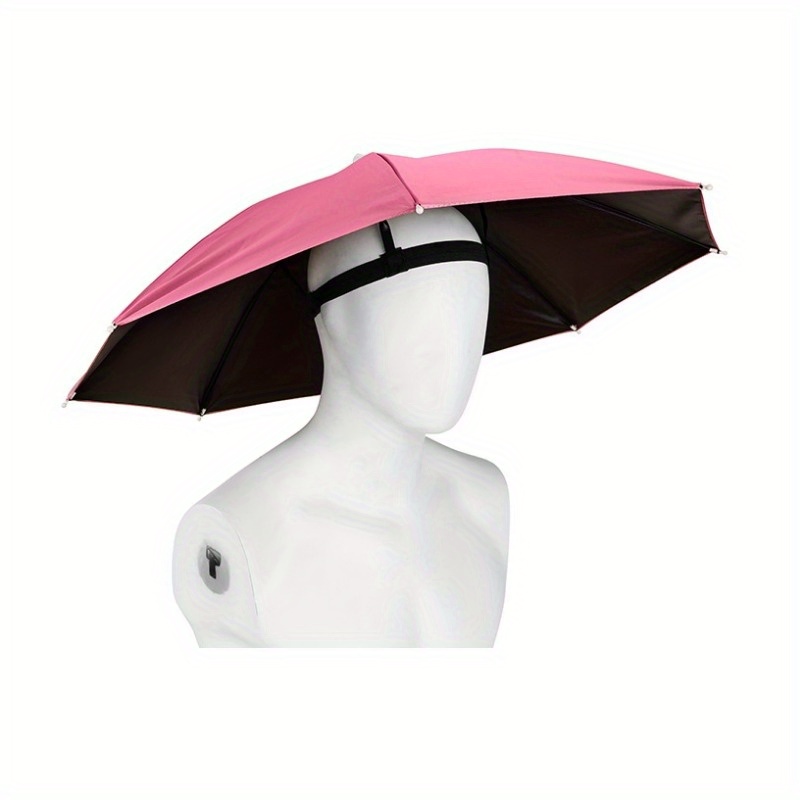 Hat Umbrella Fishing Umbrella 65cm Sunscreen Windproof Head-Mounted  Umbrella Top Folding Hat Umbrella
