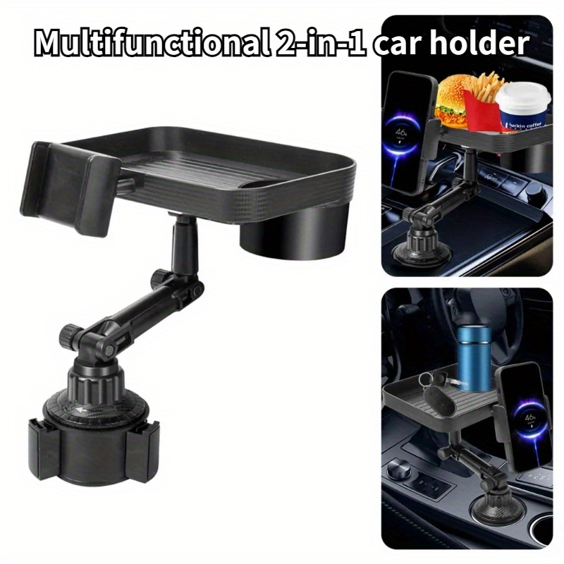 Car Cup Holder Tray Dual Slots Rotatable Adjustable - Temu