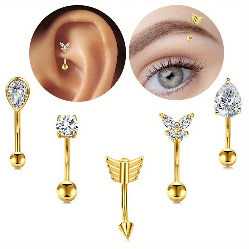 Butterfly Earring Stud With Zircon-24k Gold Plated earrings Studs