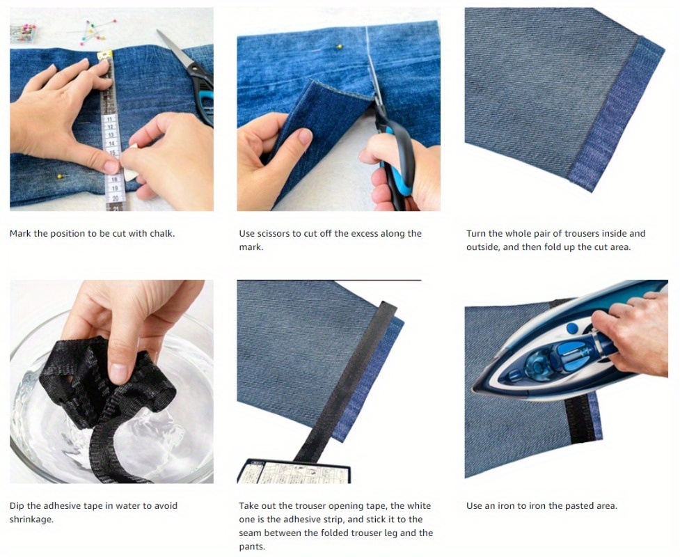 Hands DIY Pants Edge Shorten Self-Adhesive Hemming Tape Iron-On Hem Clothing Tape Pant Mouth Paste for Suit Pants Jeans Trousers Clothes, Size: 5M