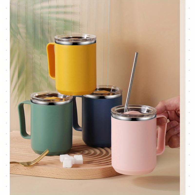 304 Stainless Steel Cute Small Coffee Cup With Lid Portable - Temu