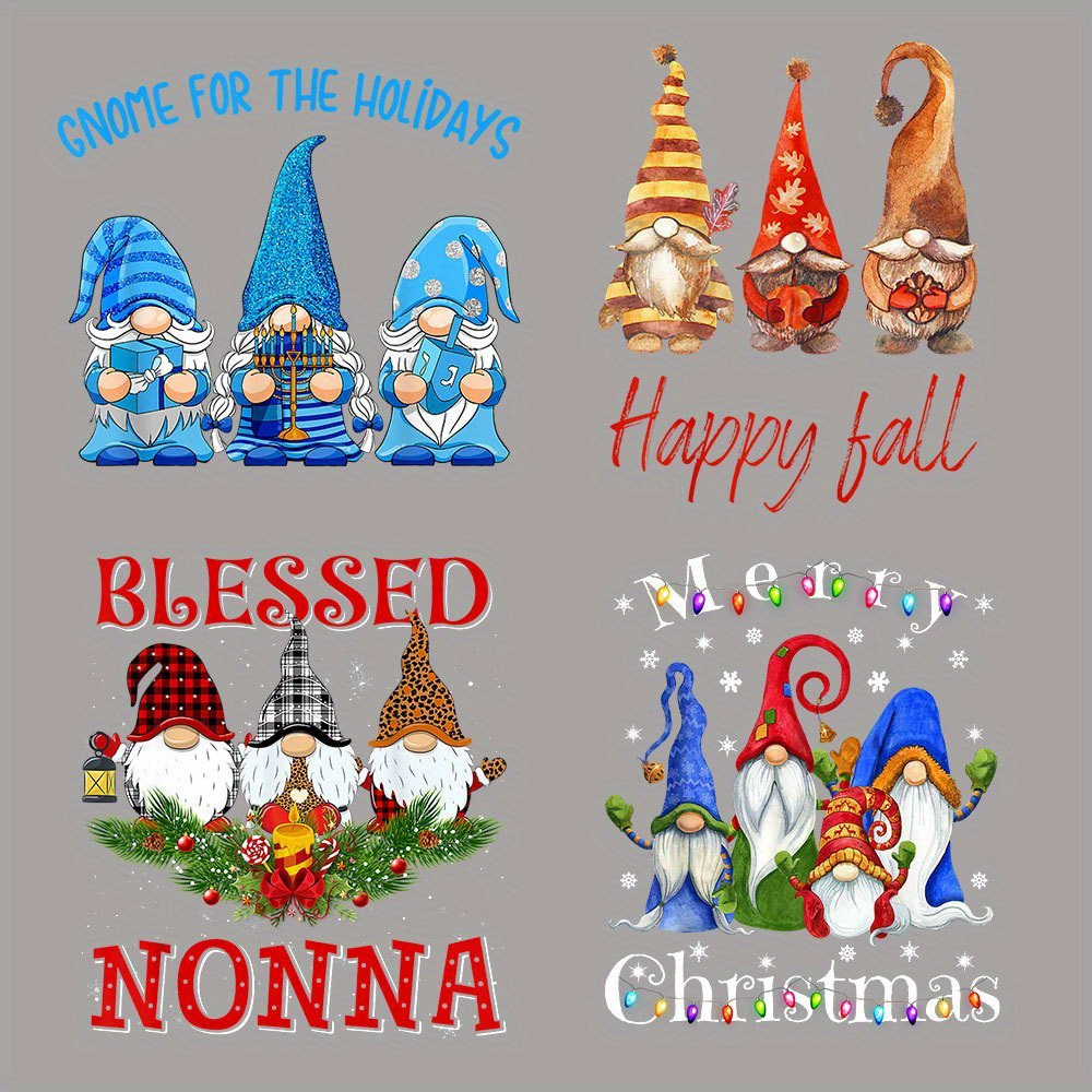 Christmas Iron-on Transfer For Diy Clothing, Backpack, Hats, Pillow A-level  Washable T-shirts Thermal Stickers Gnome Patches Applique - Temu