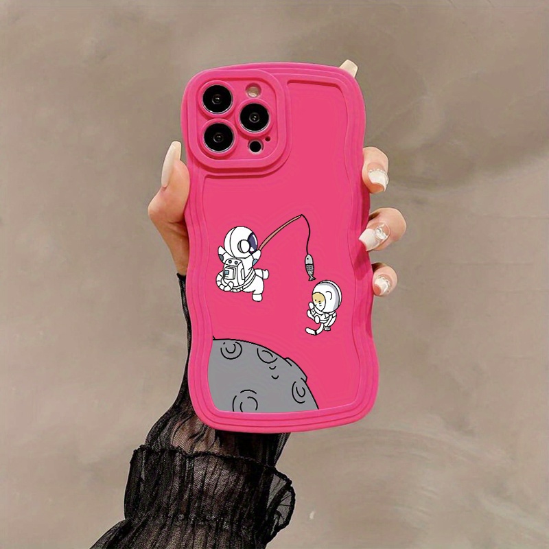 Aliens Fishing Cats Graphic Protective Silicon Phone Case - Temu