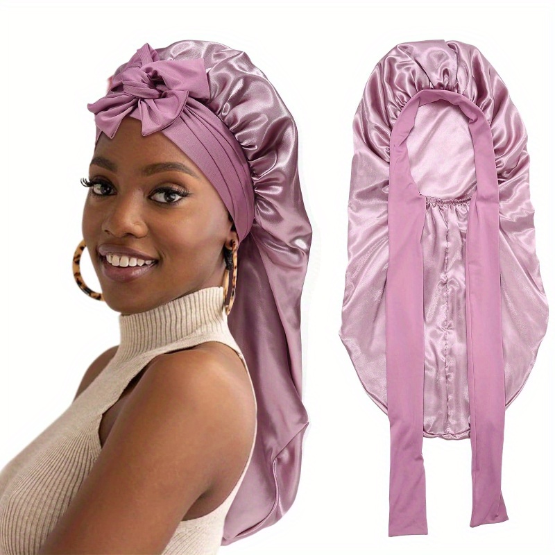 Long Satin Bonnet Hair Bonnet For Sleeping, Long Braids Bonnets, Reusable  Adjusting Hair Care Wrap Sleep For Women - Temu Austria