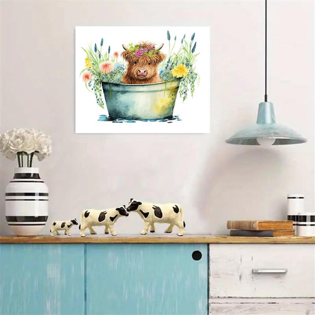 farmhouse cow design kitchen decor ceramic