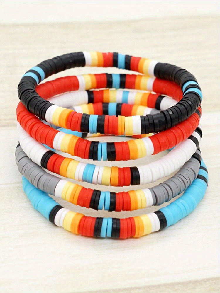 Bohemian Handmade Clay Beads Friendship Bracelet Handmade - Temu