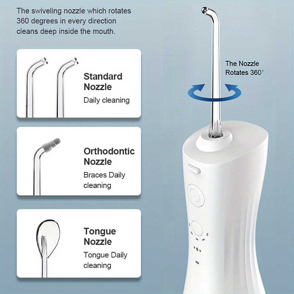 water flosser cordless for teeth cleaning 4 modes dental oral rinse portable and rechargeable ipx7 waterproof personal orthodontic supplies water tee details 3