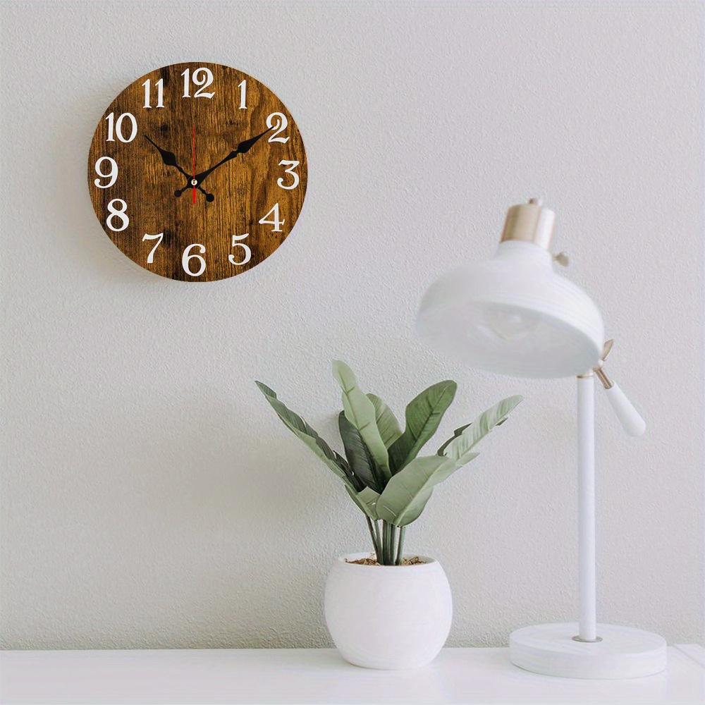 Battery Operated Kitchen Wood Silent Non Ticking Wall Clock - Temu