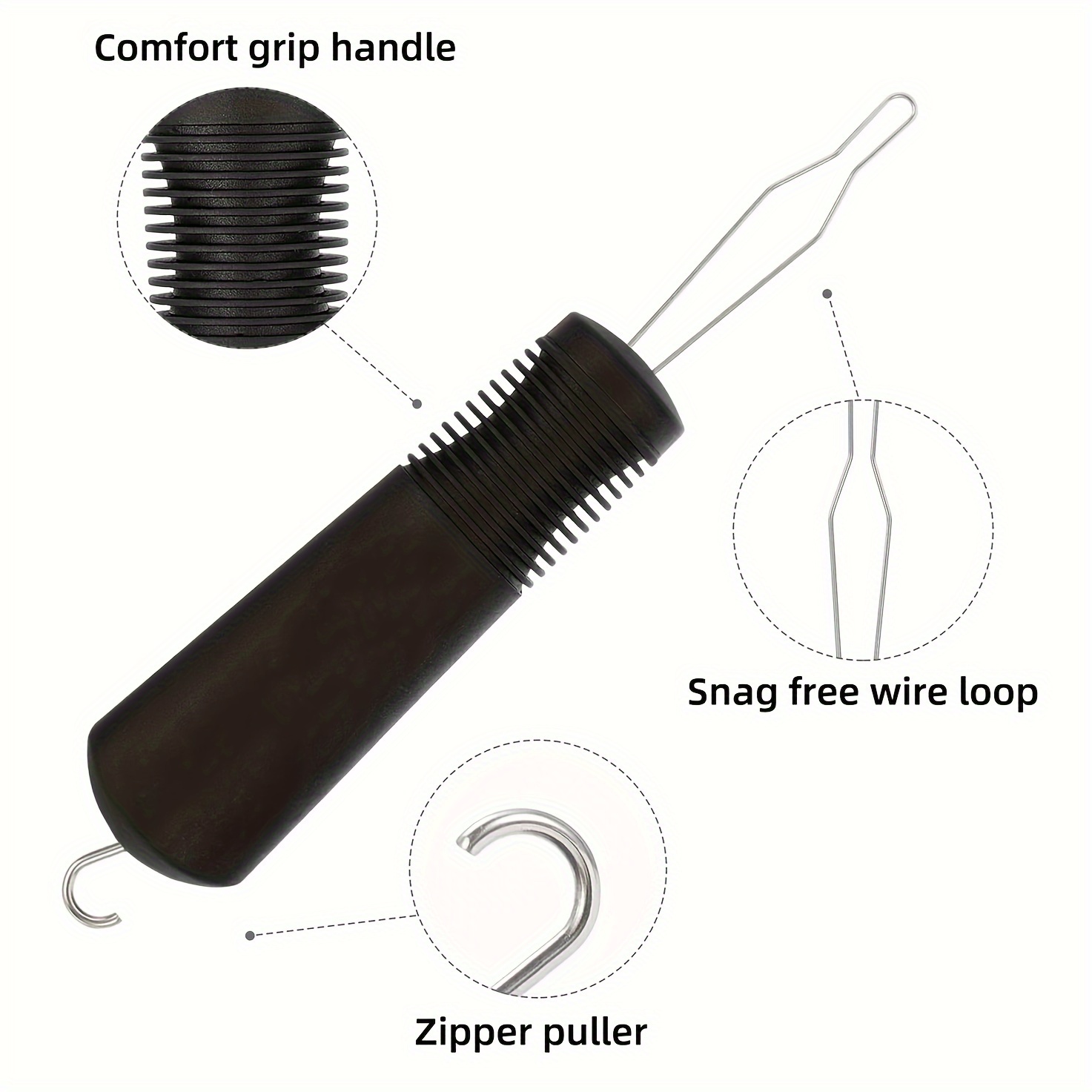  LIANXUE Button Hook Helper Dressing Aid Assist Device Tool  One-Hand Gripper Puller Buttoneers for Shirt Clothes Pant Snap Button :  Health & Household