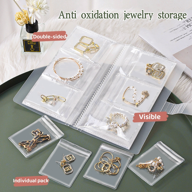Jewelry Book Jewelry Storage Book Transparent Small Zip Bags - Temu
