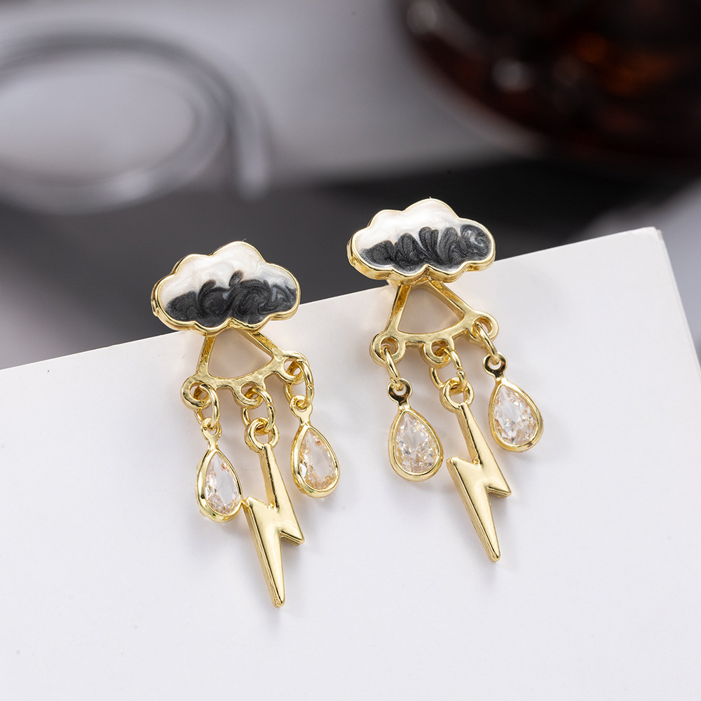 Girls Cute Creative Cloud Tassel Alloy Earrings, Nickel Free