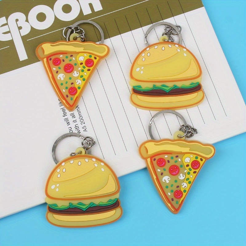 Creative Simulation Food Car Keychain Pendant, Soft Hamburger