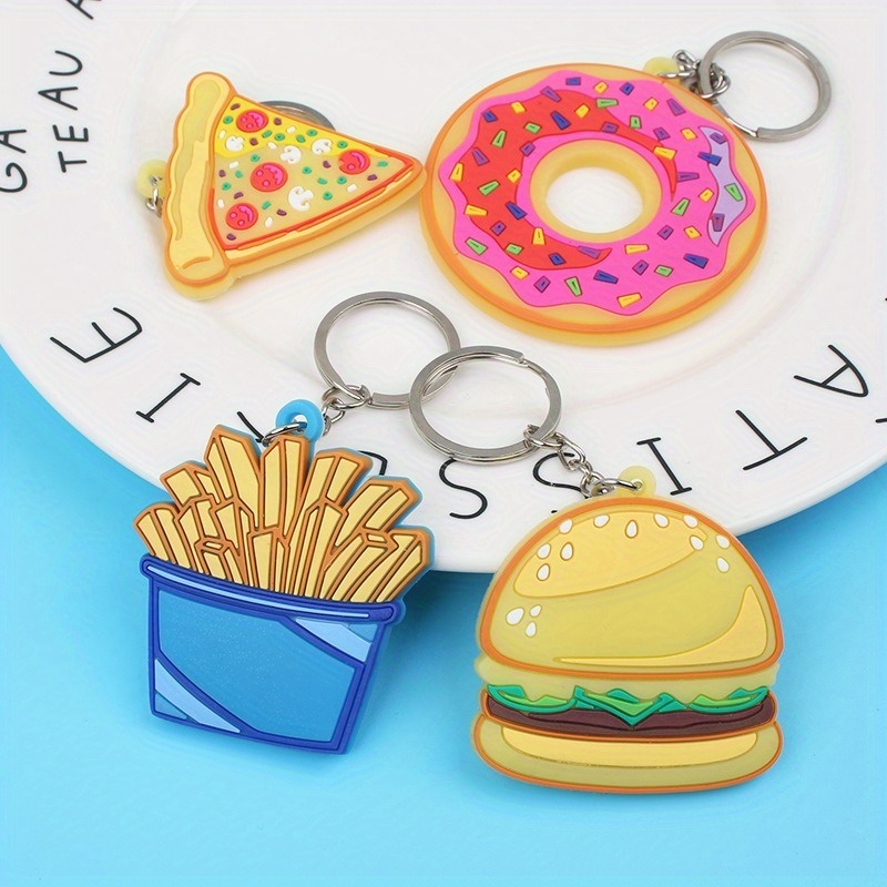 Creative Simulation Food Car Keychain Pendant, Soft Hamburger