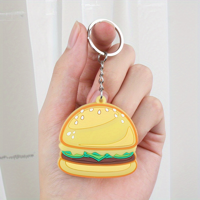 Creative Simulation Food Car Keychain Pendant, Soft Hamburger