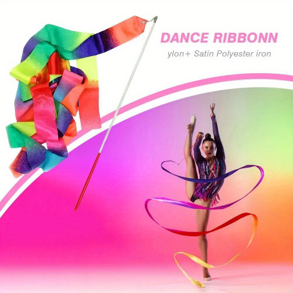 Gym Ribbons Rhythmic Art Gymnastic Ribbons Twirling Rod - Temu Canada