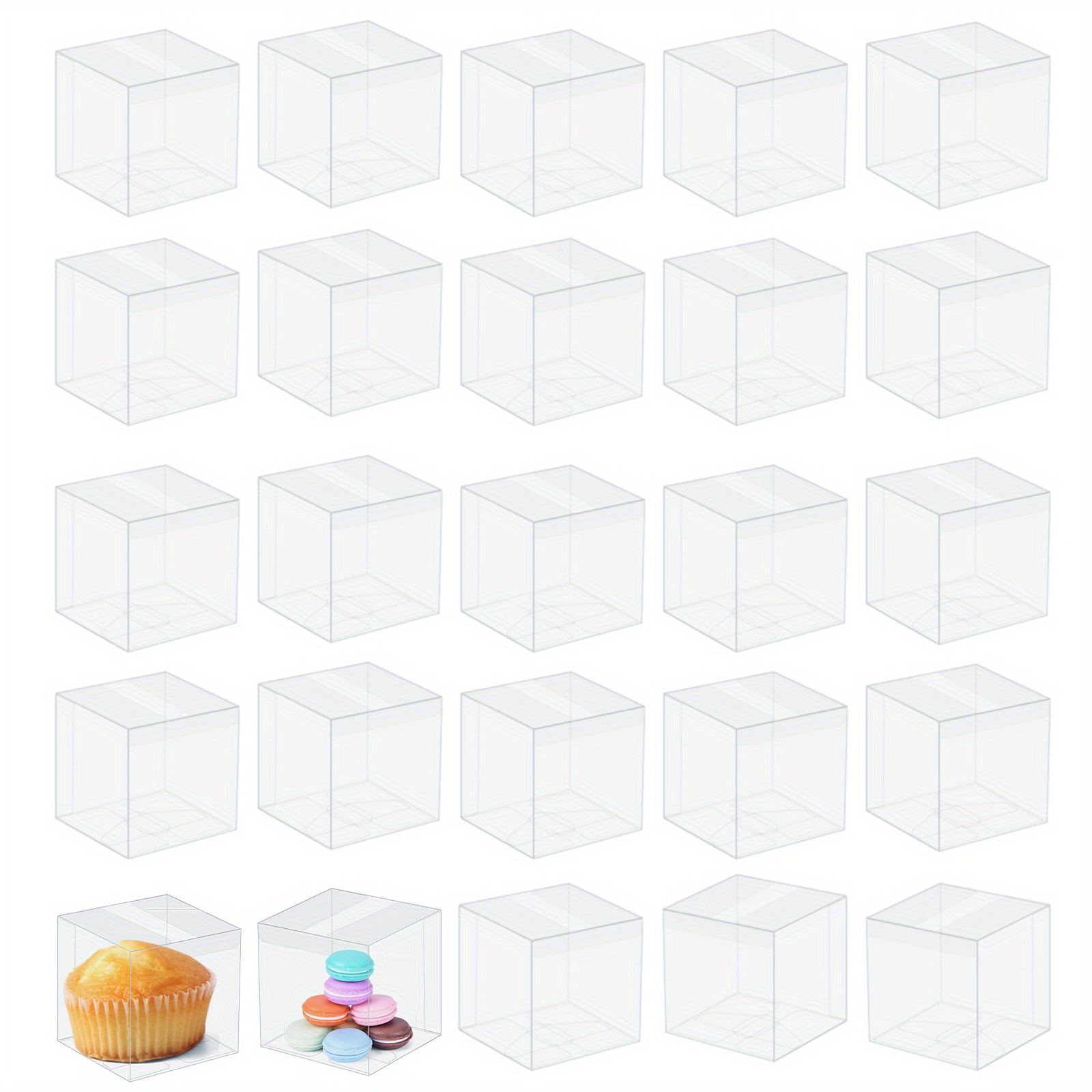 Clear Gift Box Birthday Wedding Favor Chocolate Candy Holder Square Boxes  100Pcs