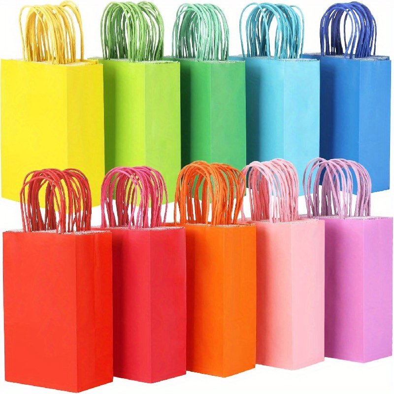 Party Favor Bags, Solid Colored Paper Bags Wrapped Treat Bags Gift Bags of  8 Colors for Birthdays, Baby Showers, Kids Crafts and Activities 32pcs