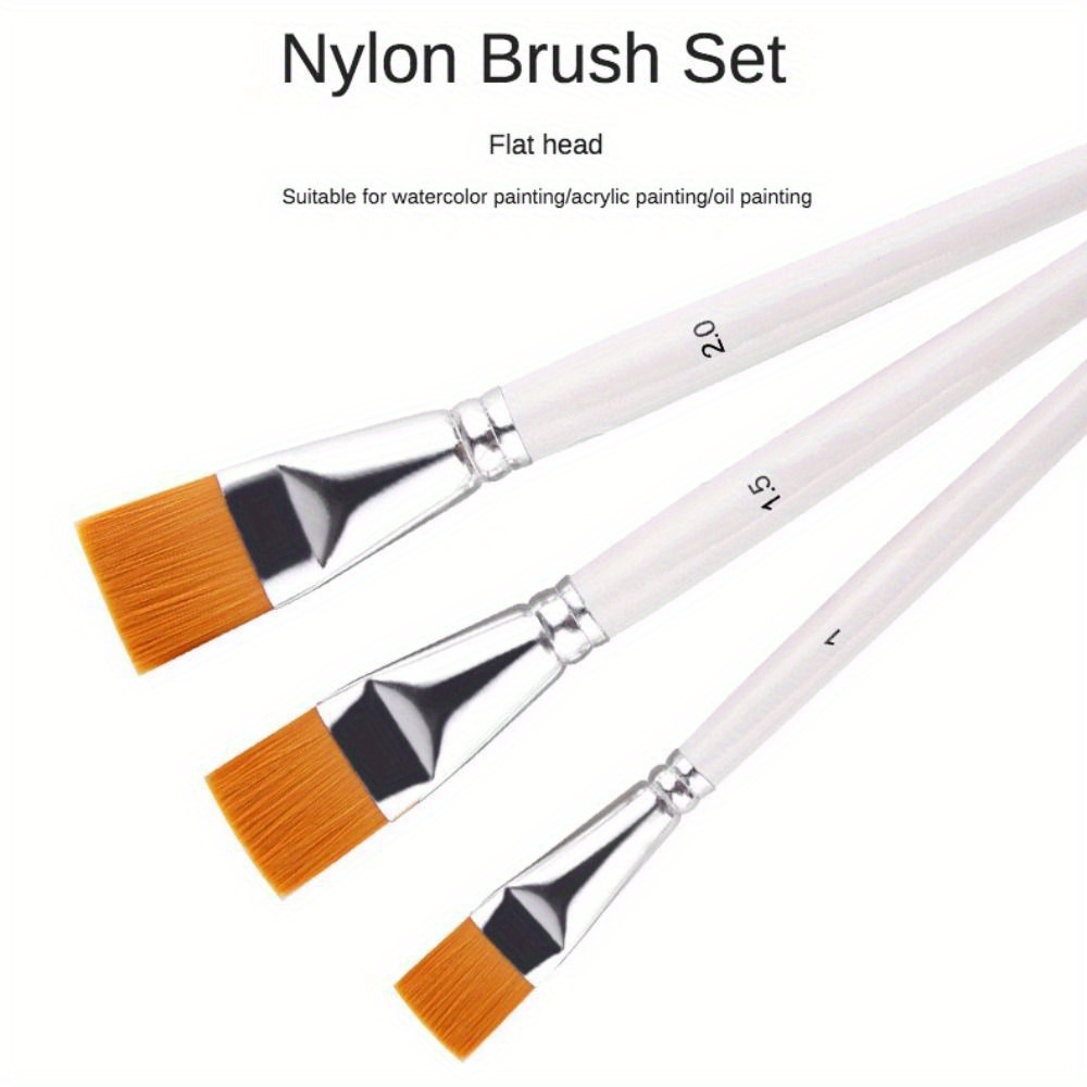 3pcs Watercolor Painting Brush Set Nylon Hair Brushes Suitable For