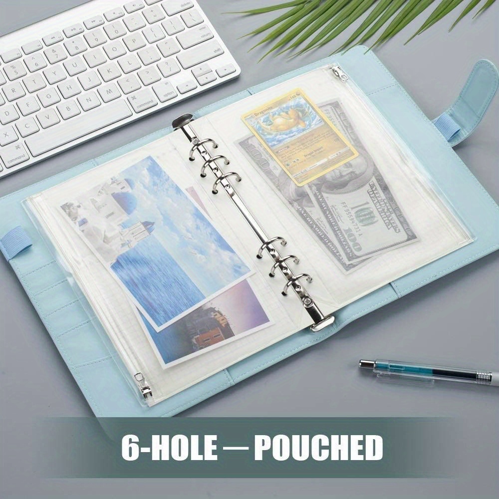 A5/a6/a7 Binder Pockets Transparent Pvc 6 hole Binder - Temu