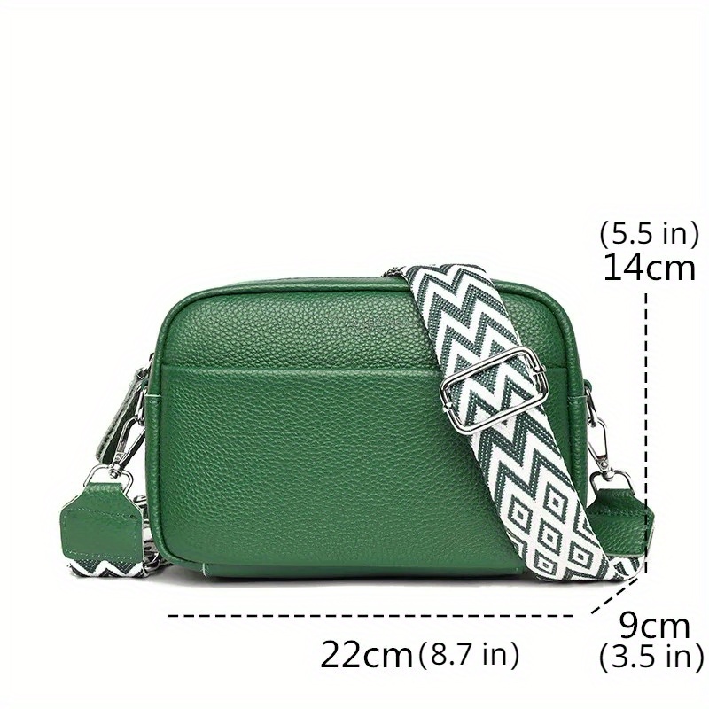 Genuine Leather Crossbody Bags Wide Strap Women Shoulder Bag for