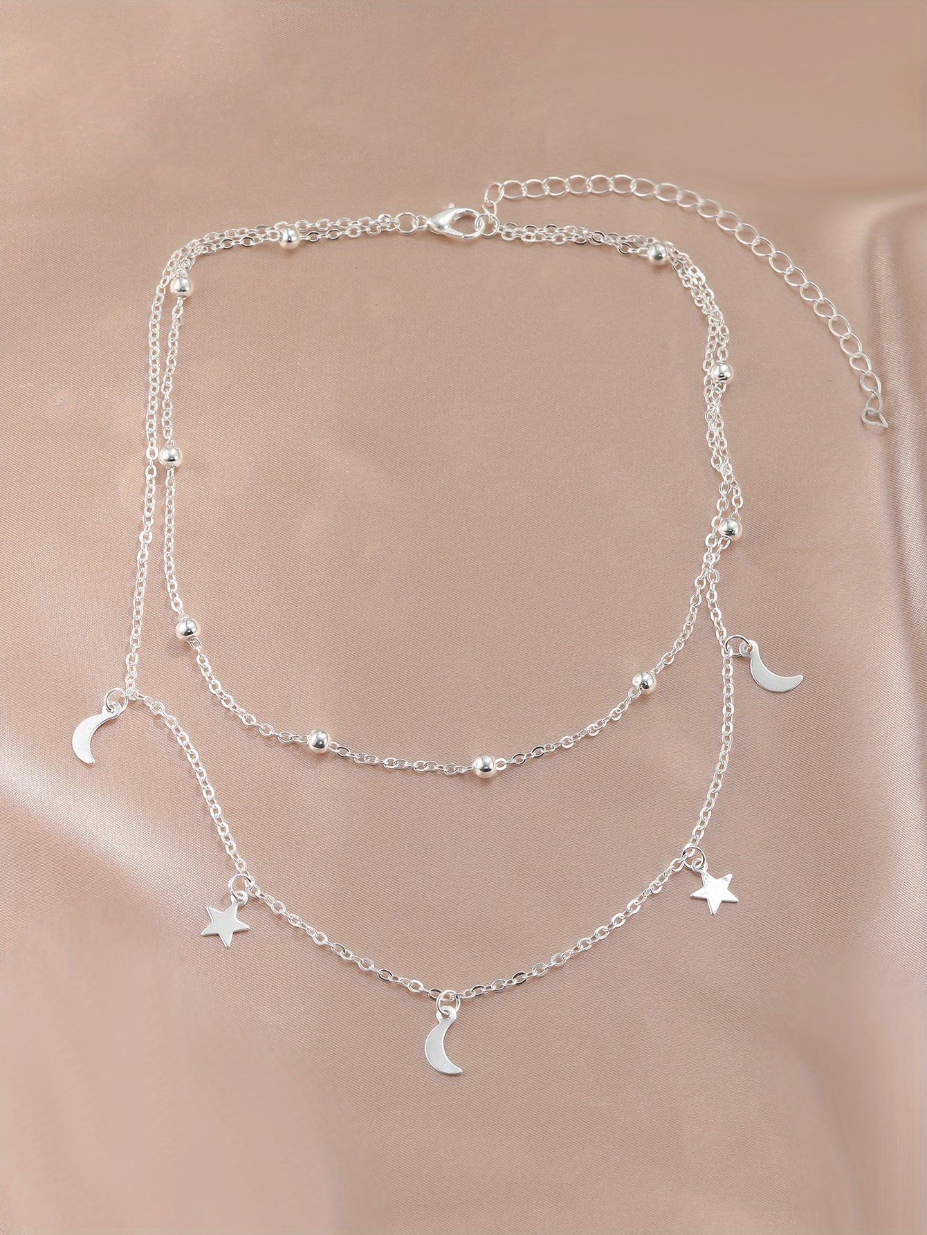 Dainty Moon Star Tassel Pendant Chain Birthday Gift For Teen Girl