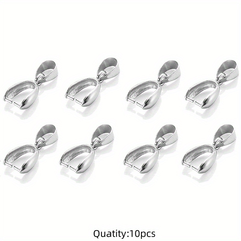 50 Pendant Clips Pinch Bail Clasps Buckle Charms Necklace Hook Jewelry  Making