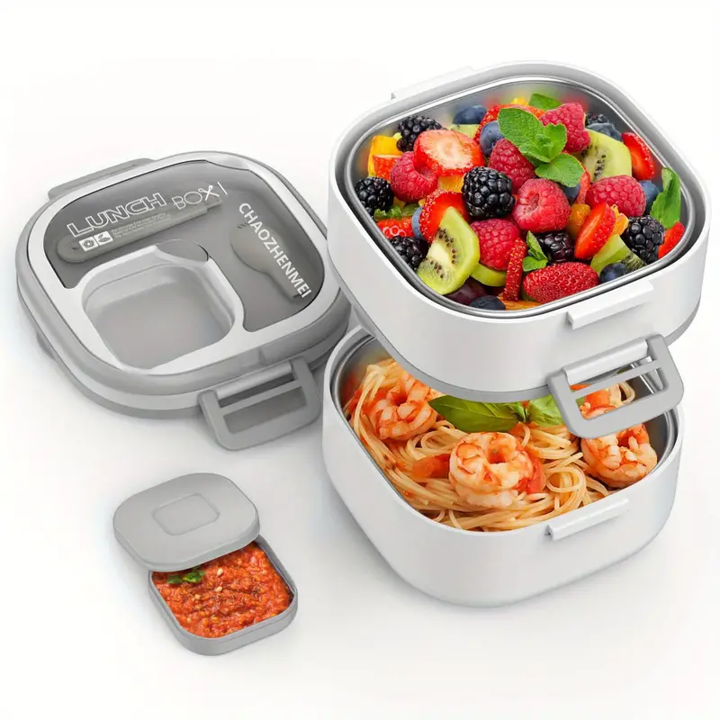 Stackable Bento Lunch Box For Kids Adults Bpa free Stainless - Temu