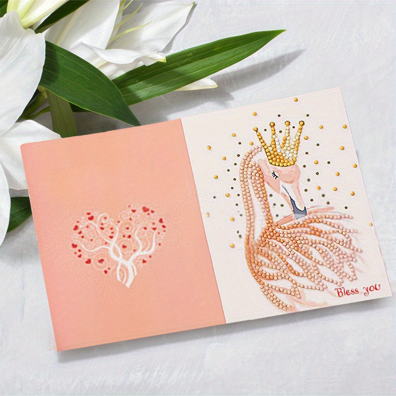 Diamond Painting Diy Greeting Card Birthday Flowers And - Temu