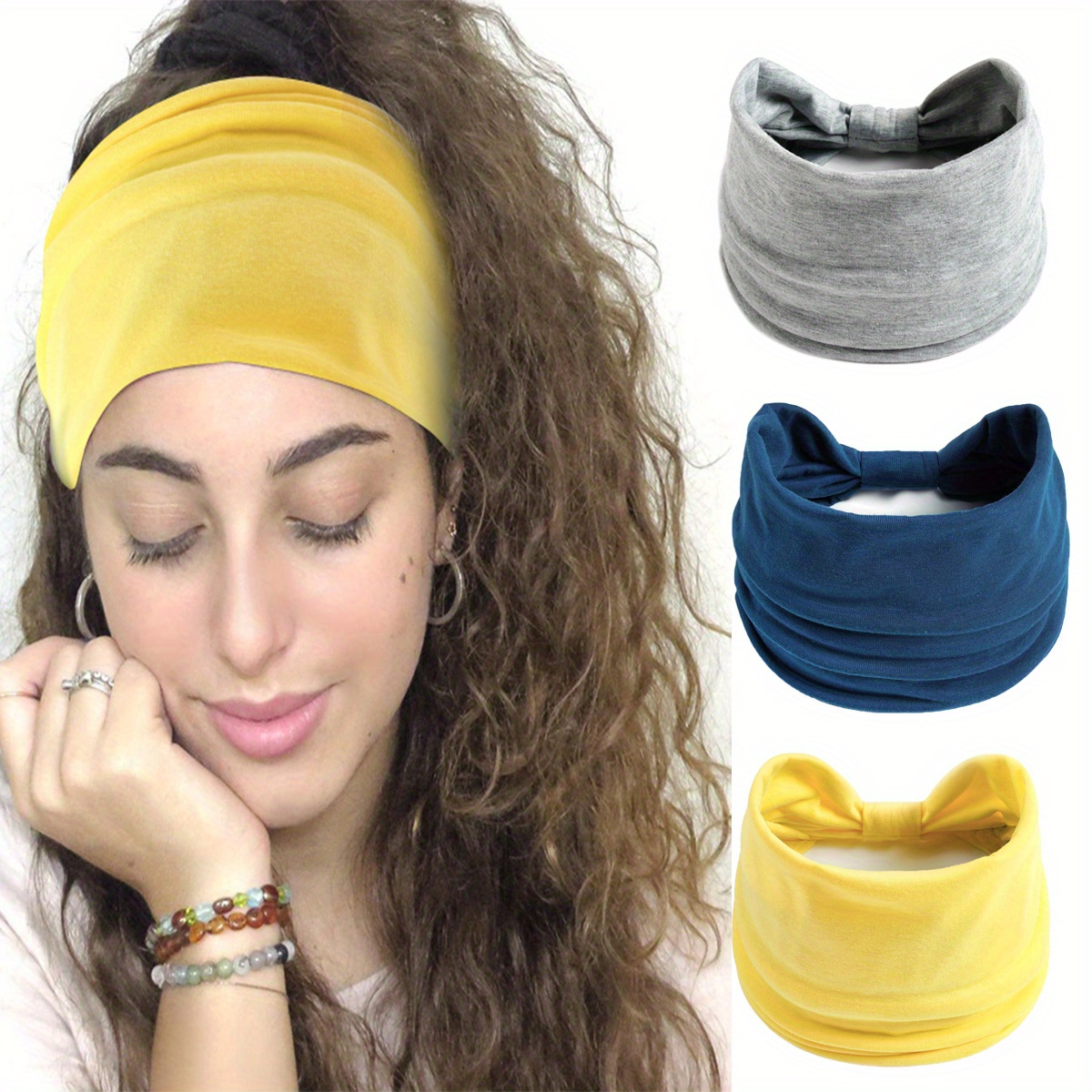 Women Yoga Elastic Turban Hair Band Headband Sports Headbands