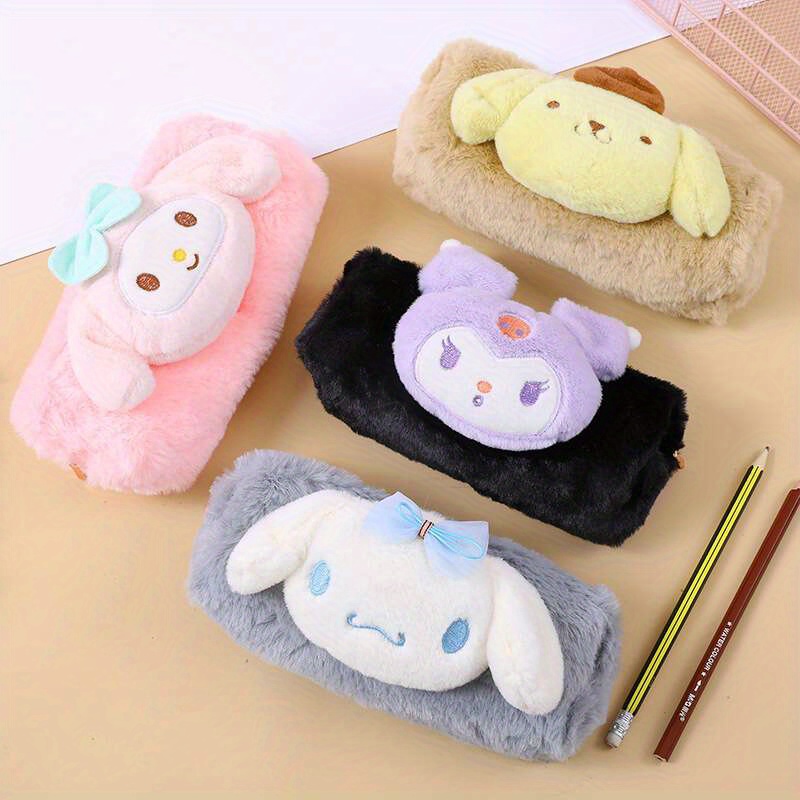 Kuromi My melody Pompom Purin Peeling Magnet Double Layer Pencil Case X'MAS  GIFT