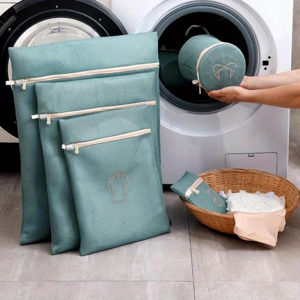 Comprar Bolsa de lavandería de malla para lavadora, bolsa de malla con  cremallera para lavar calcetines y ropa interior de sujetador