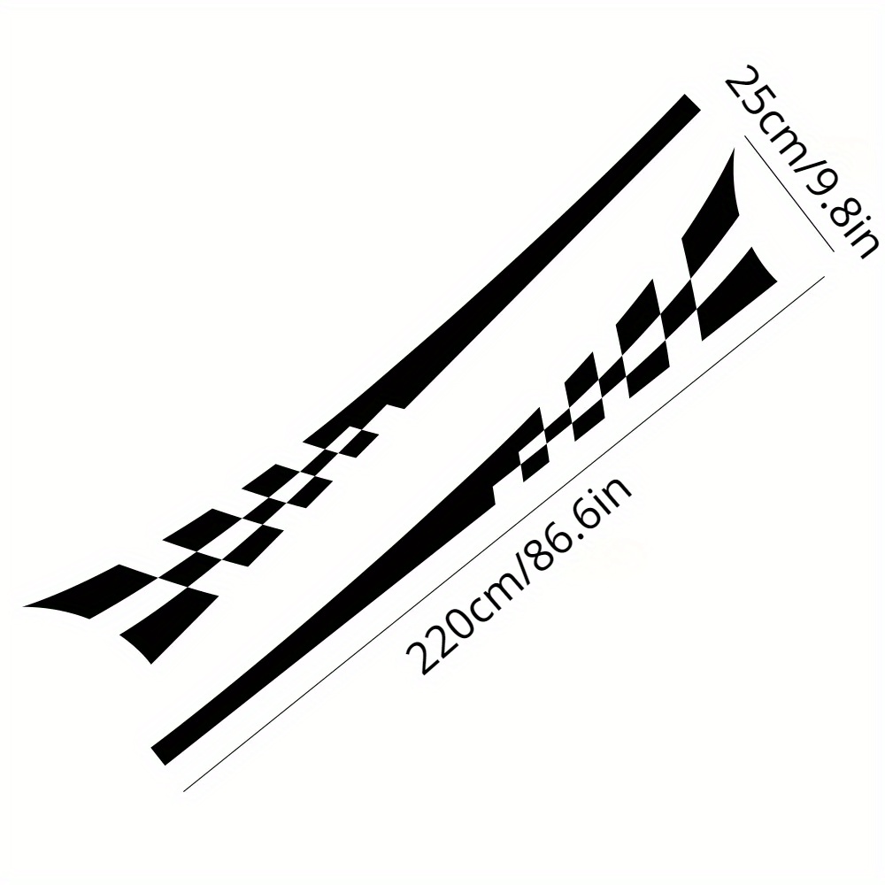 Seitenstreifen 180 cm Streifen Selbstklebende weiße Racing