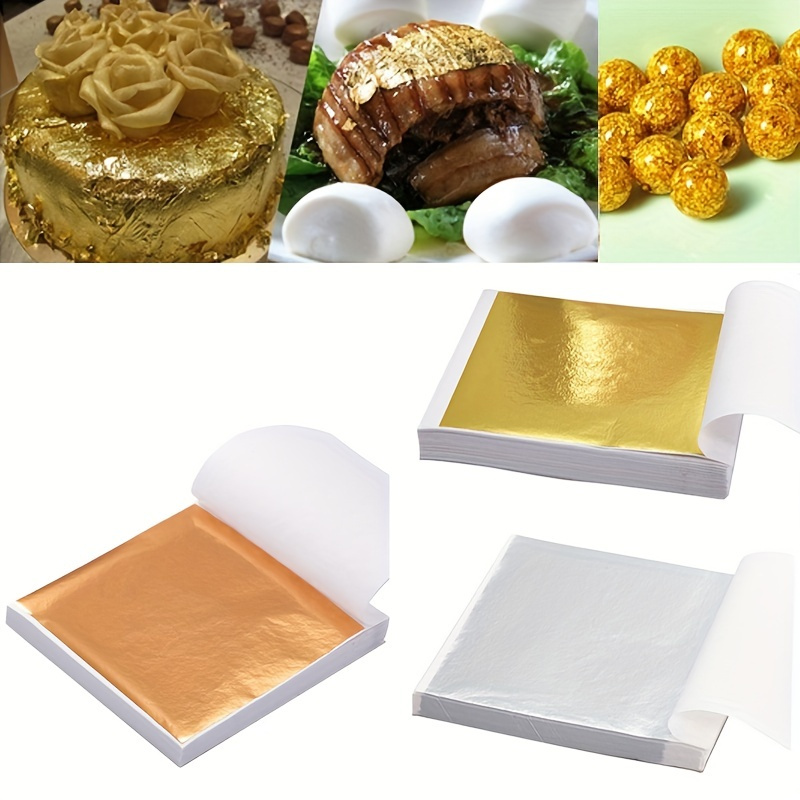 Papel de aluminio dorado y plateado y cobre de imitación dorado dorado para  manualidades, decoración del hogar, suministros hechos a mano