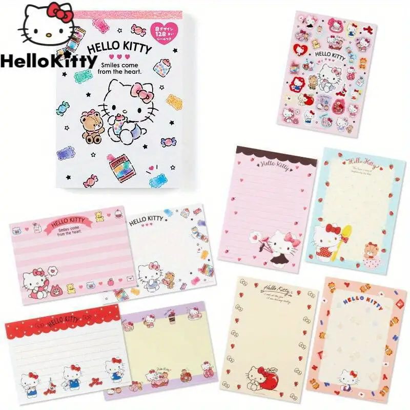 128 Pages Memo Pad kawaii Y2k Hello Kitty Kuromi Note - Temu