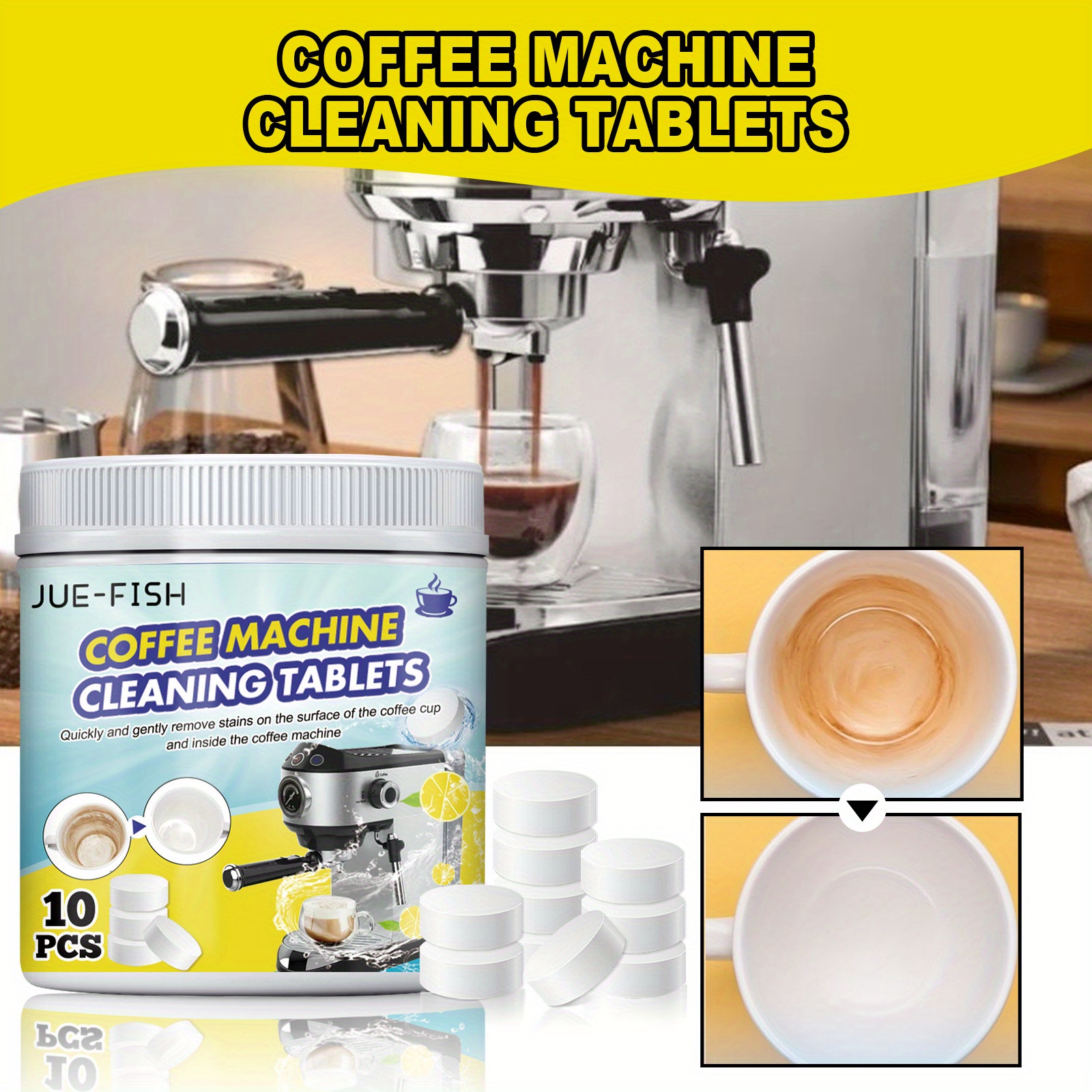 ACTIVE Coffee Maker Cleaner Tablets - Descales & Deep Cleans
