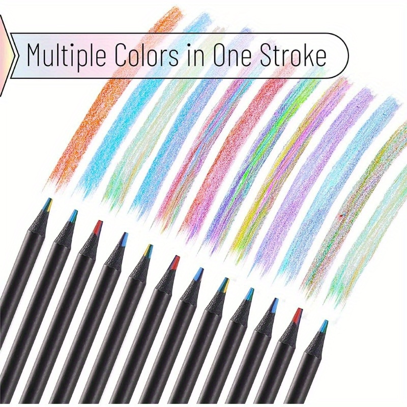 Mix(bag) 7 Colors In 1 Rainbow Water Soluble Wooden Pencils - Temu