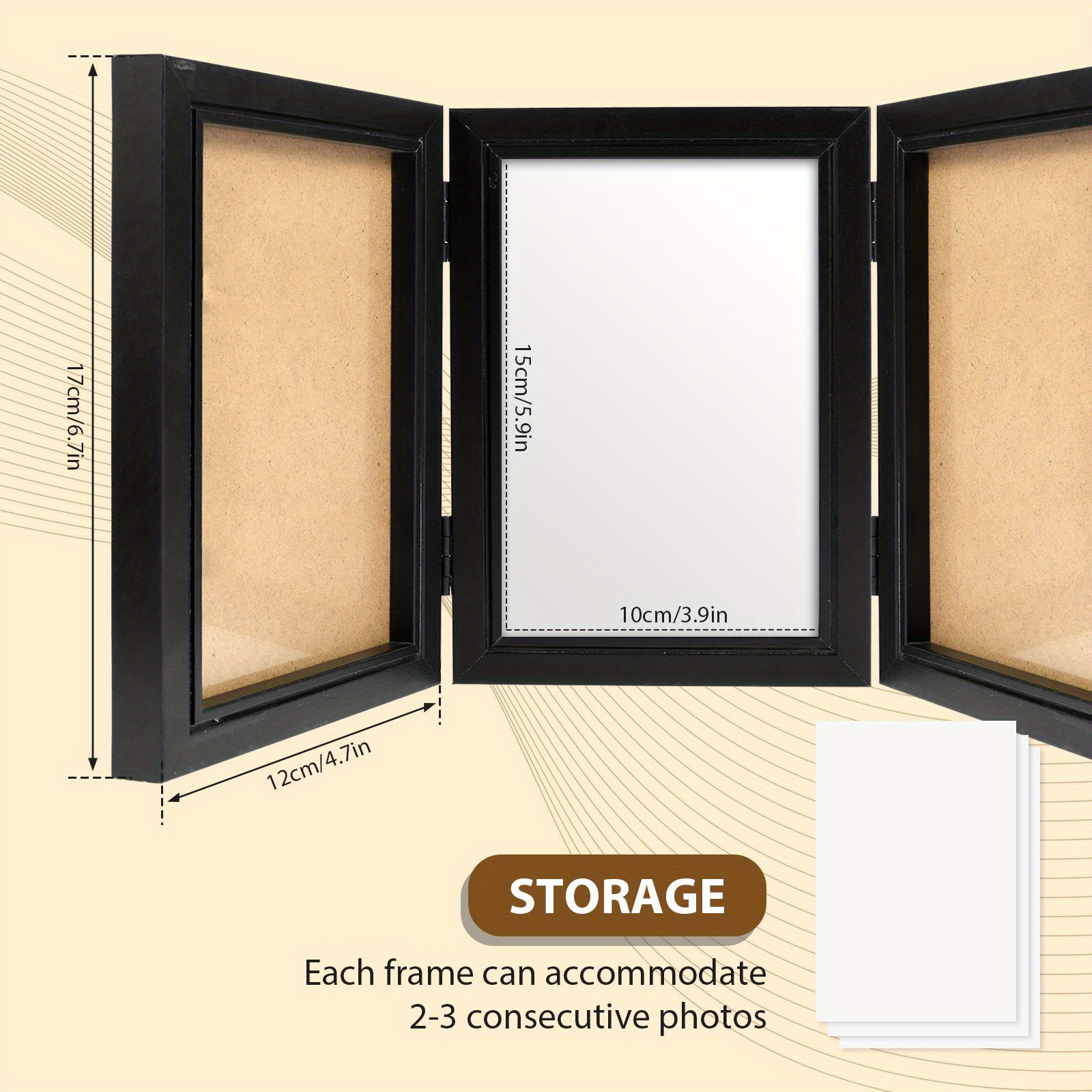 Photo Frame Double/triple 180° Foldable Hinged Picture Frame - Temu