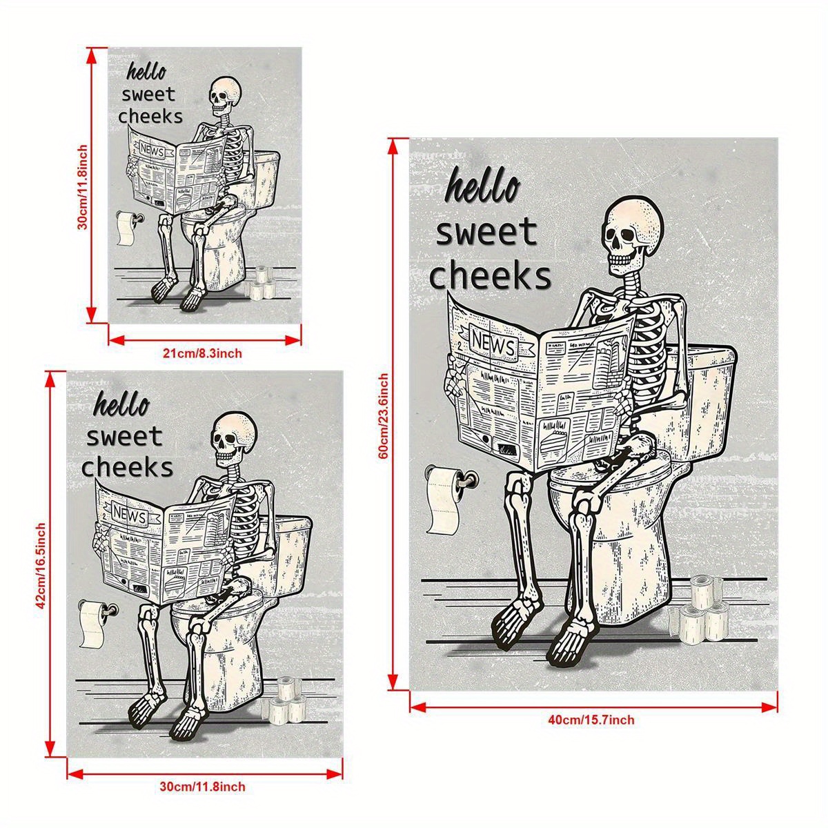 Canvas Poster Printed Painting Skeleton Reads Newspaper - Temu
