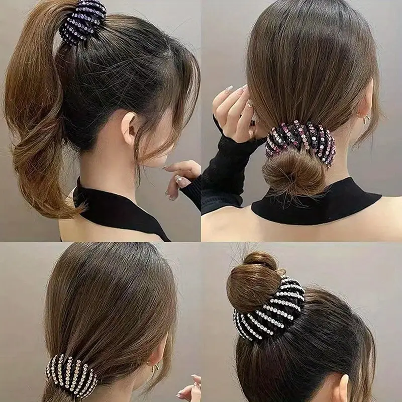2pcs set random color birds nest hair clip bun hairpin womens bun ponytail clip hairpin hair accessories Product details 1