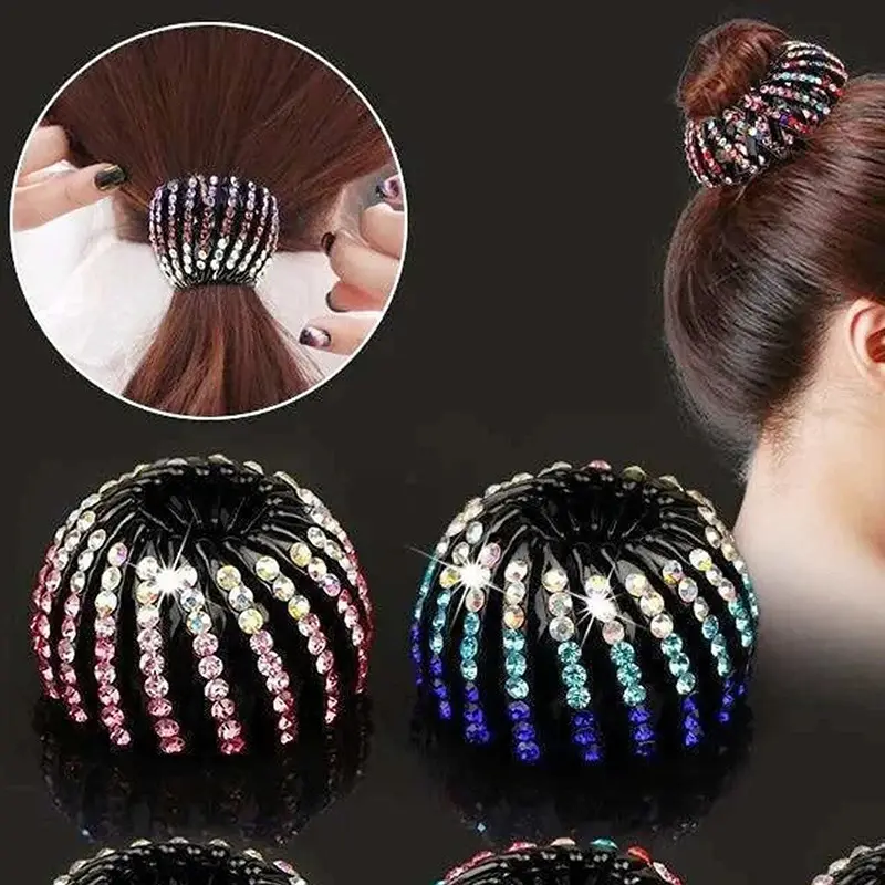 2pcs set random color birds nest hair clip bun hairpin womens bun ponytail clip hairpin hair accessories Product details 3