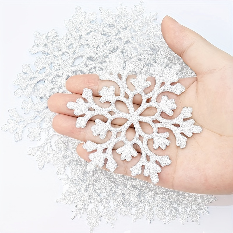 150pcs 11cm Decorazioni bianche fiocchi di neve Decorazioni Albero di  Natale Charms Ornamenti