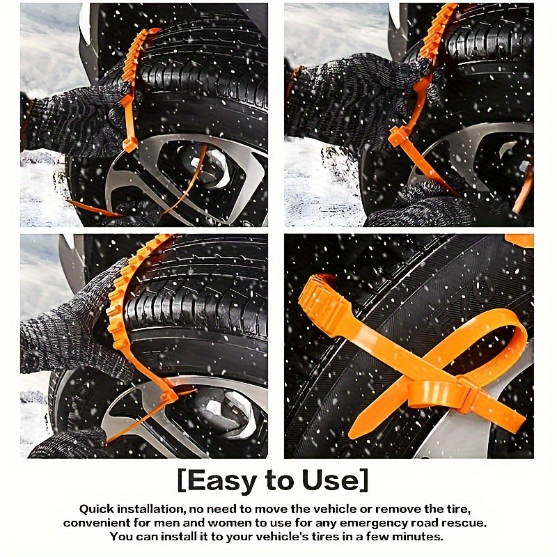 Snow Tire Chains Car Cable Tire Reusable Antiskid Mud Chains - Temu