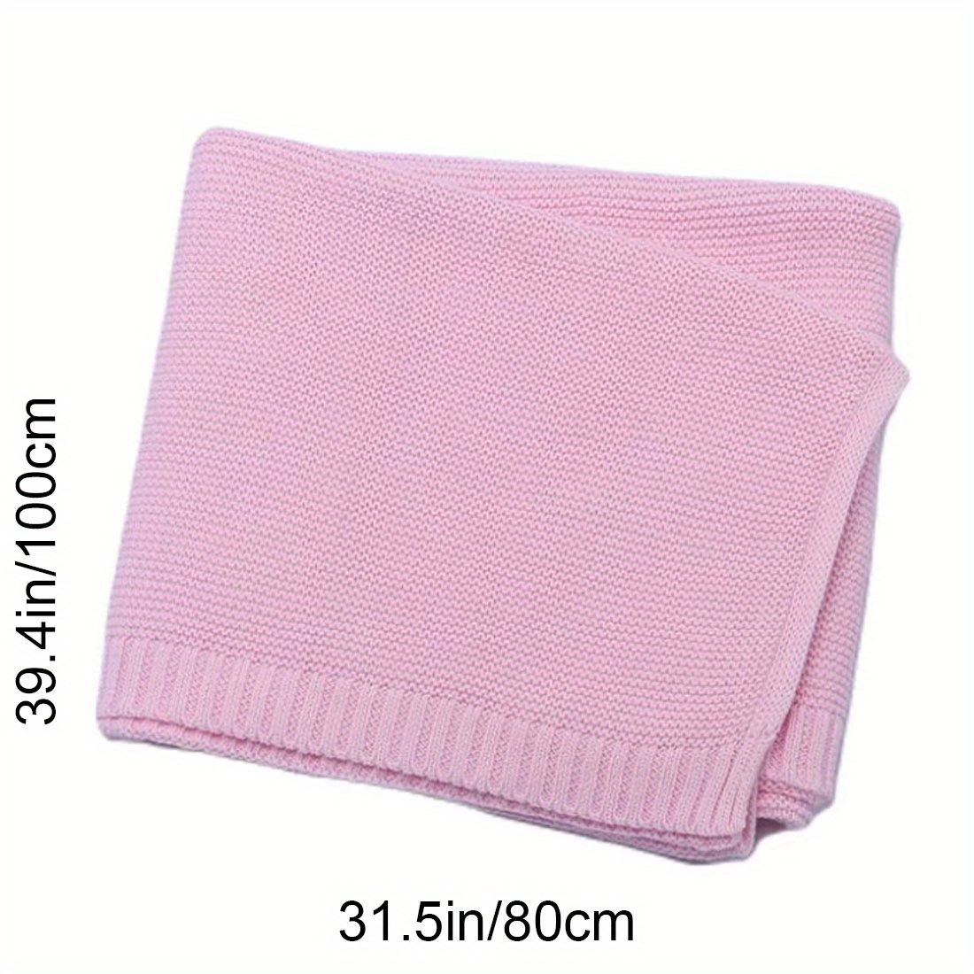 1pc Knitted Pink Checkered Baby Blanket, Multipurpose For All